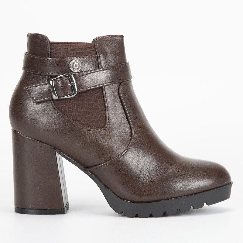 Annalisa – Boots à lacets zippées MARRON