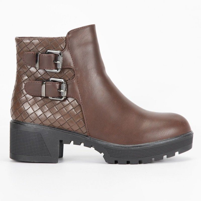 Annalisa – Boots à lacets zippées MARRON