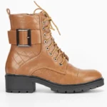 Annalisa – Boots à lacets zippées MARRON