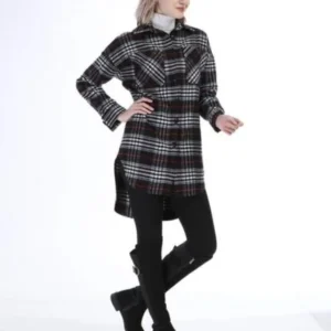 Btol - Chemise longue en flanelle noir