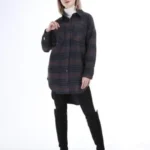 Btol - Chemise longue en flanelle gris