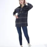 Btol - Chemise Flanelle Oversize bleu marine