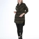 Btol - Chemise longue en flanelle vert