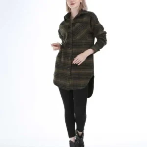 Btol - Chemise longue en flanelle vert